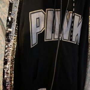 Bling-Full Zip VSPINk hooded Sweatshirt/Medium